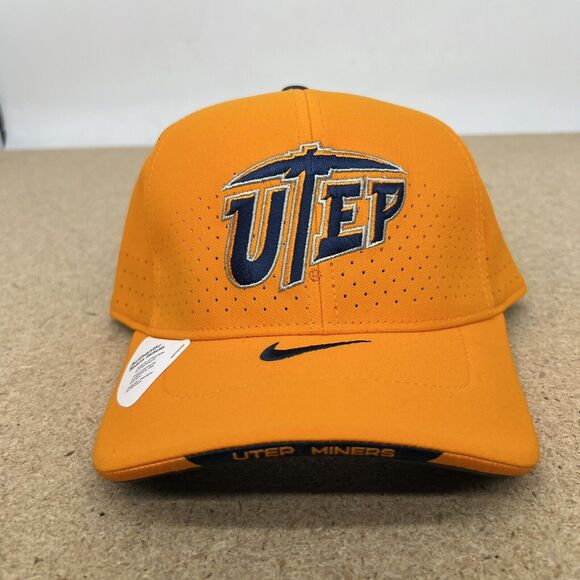 NEW UTEP Miners Nike Team Issue Flexfit Fitted Hat Cap Orange - Picture 1 of 7